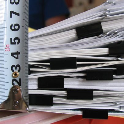 Close up of paperwork
