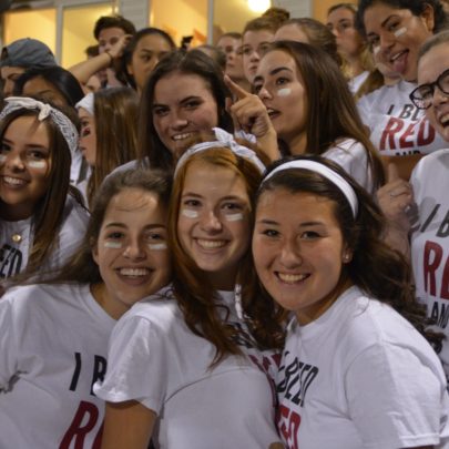 Close up of CVHS student fans